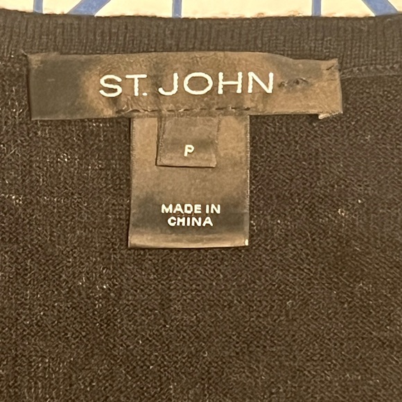 ST JOHN SILK WOOL CASHMERE BLEND SEQUINED TANK TOP SZ SM BLACK SILVER LUXURY - Picture 4 of 7